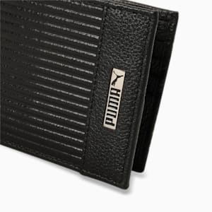 PUMA Leather Embossed Unisex Bi-Fold Wallet, PUMA Black, extralarge-IND