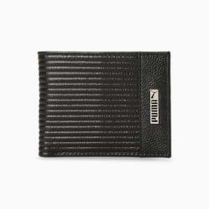 PUMA Leather Embossed Unisex Bi-Fold Wallet, PUMA Black, extralarge-IND