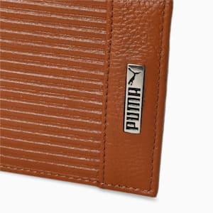 PUMA Leather Embossed Unisex Bi-Fold Wallet, Tan, extralarge-IND
