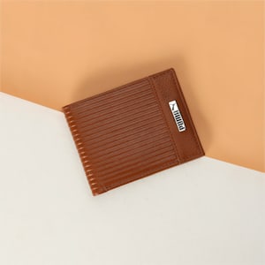 Leather Embossed Bi-Fold Wallet, Tan, extralarge-IND