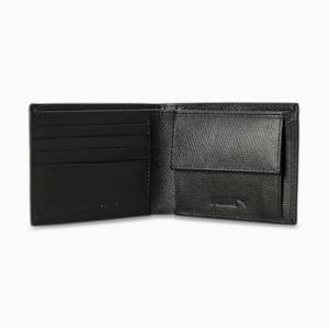 PUMA Leather Plain Unisex Bi-Fold Wallet, PUMA Black, extralarge-IND