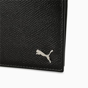 PUMA Leather Plain Unisex Bi-Fold Wallet, PUMA Black, extralarge-IND