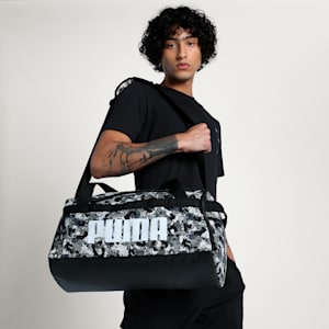 Challenger All-Over Print Small Sports Bag, PUMA Black-Camouflage AOP, extralarge-IND