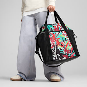 ウィメンズ AT ESS トロピカル トート バッグ 24L, PUMA Black-Wander Rush, extralarge-JPN