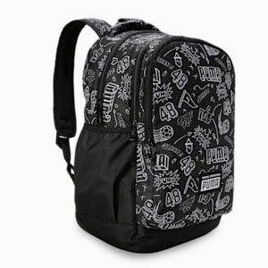 PUMA Academy Unisex Backpack, PUMA Black-B&W Graphic AOP, extralarge-IND