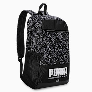 PUMA Plus Everyday Laptop Backpack 21L, PUMA Black-AOP, extralarge-IND