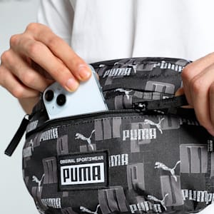 Academy Waist Bag, PUMA Black-Logo AOP, extralarge-IND