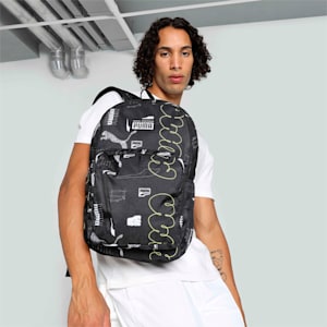 Brand Love Unisex Backpack, PUMA Black-AOP, extralarge-IND