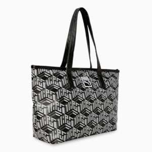 PUMA Monogram Women's Shopper Bag, PUMA Black-AOP, extralarge-IND