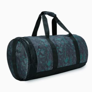 PUMA Printed Unisex Duffle Bag, PUMA Black-Hero Blue, extralarge-IND