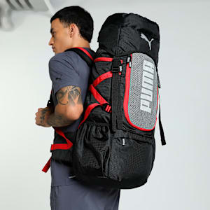PUMA Trailtrekker Multi-Compartment Rucksack 54.5L, PUMA Black-For All Time Red, extralarge-IND