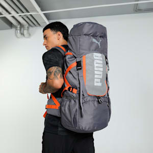 Trailtrekker Rucksack, Flat Mid Gray-Rickie Orange, extralarge-IND