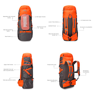 PUMA Trailtrekker Unisex Rucksack, Flat Mid Gray-Rickie Orange-colorblock, extralarge-IND