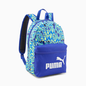 PUMA Phase Kid's Small Backpack, Hyperlink Blue-free rider AOP, extralarge-IND