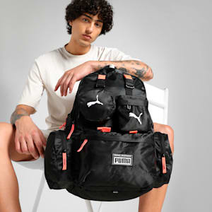 RS Convertible Backpack, PUMA Black-Glowing Red, extralarge-IND