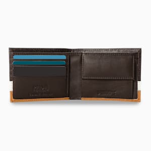 Monarch Leather Wallet, Chocolate-Cool Light Gray, extralarge-IND