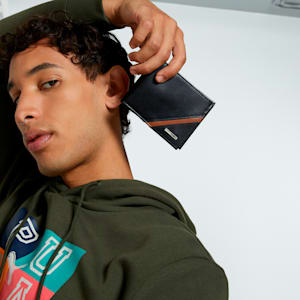 Metal World Logo Wallet, PUMA Black-Desert Tan, extralarge-IND