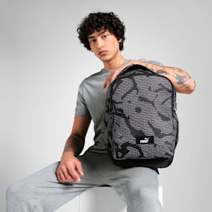 ACADEMY Printed Backpack, PUMA Black-Logo Lab AOP, extralarge-IND