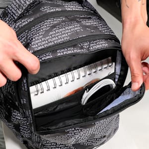 ACADEMY Printed Backpack, PUMA Black-Logo Lab AOP, extralarge-IND