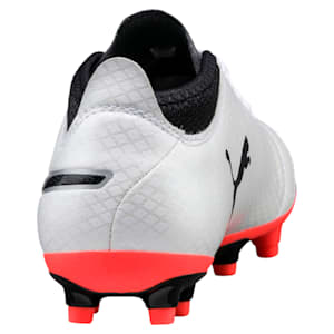 ONE 17.4 FG Kids' Football Boots, White-Black-Coral