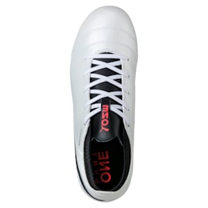 ONE 17.4 FG Kids' Football Boots, White-Black-Coral