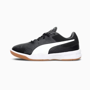 Tenaz Kids' Indoor Teamsport Shoes, Puma Black-Puma White-Iron Gate-Gum