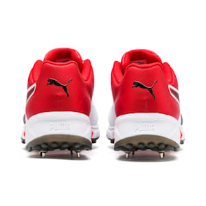 PUMA Spike 19.1  Cricket Shoes, Puma White-Puma Black-High Risk Red