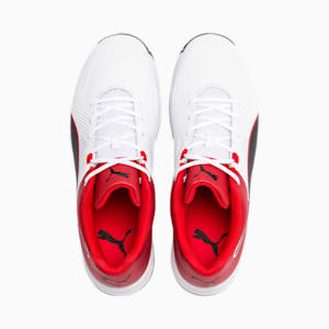 PUMA Spike 19.1  Cricket Shoes, Puma White-Puma Black-High Risk Red