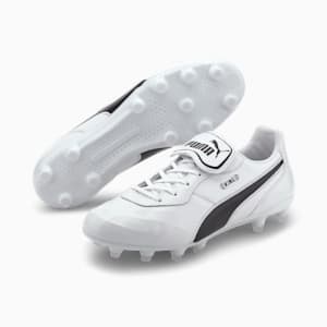 メンズ プーマ キング トップ FG サッカースパイク, Puma White-Puma Black-Puma White