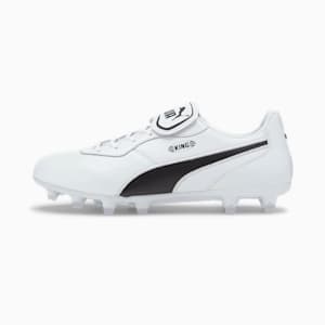 メンズ プーマ キング トップ FG サッカースパイク, Puma White-Puma Black-Puma White