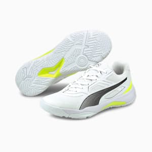 Solarstrike Indoor Sports Shoes, Puma White-Puma Black-Yellow Alert