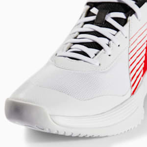 Varion Indoor Sports Shoes, Puma White-Puma Black-High Risk Red