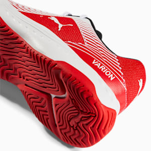 Varion Unisex Indoor Sports Shoes, Puma White-Puma Black-High Risk Red