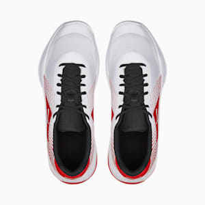 Varion Unisex Indoor Sports Shoes, Puma White-Puma Black-High Risk Red