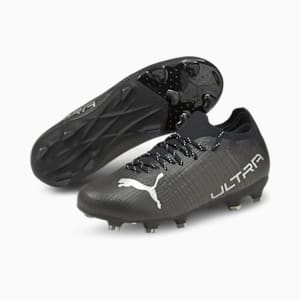 ULTRA 2.3 FG/AG Soccer Cleats JR, Puma Black-Puma Silver-Asphalt
