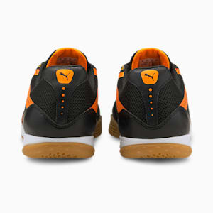 Pressing II Unisex Indoor Turf Football Shoes, Puma Black-Orange Glow-Gum