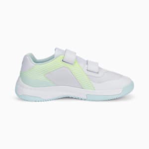 Varion V Youth Indoor Sports Shoes, Puma White-Nitro Blue-Fizzy Light