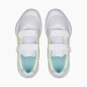 Varion V Youth Indoor Sports Shoes, Puma White-Nitro Blue-Fizzy Light