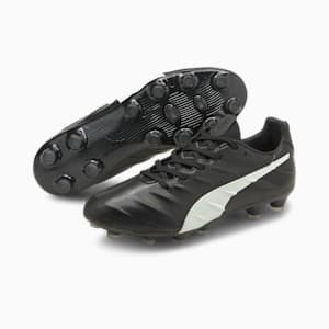 メンズ プーマ キング プラチナム 21 HG/AG サッカー スパイク, Puma Black-Puma White