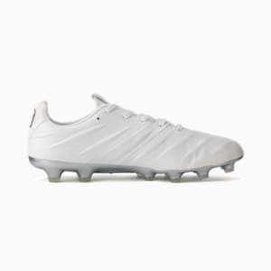 メンズ プーマ キング プラチナム 21 HG/AG サッカー スパイク, Puma White-Diamond Silver-Puma Black