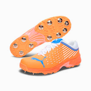 PUMA Spike 22.1 Unisex Cricket Shoes, Neon Citrus-Bluemazing-Puma White