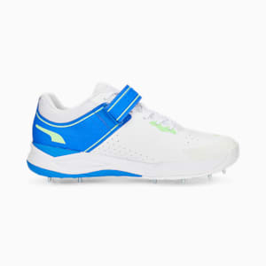 PUMA Bowling 22.1 Unisex Cricket Shoes, Puma White-Elektro Green-Bluemazing, extralarge-IND