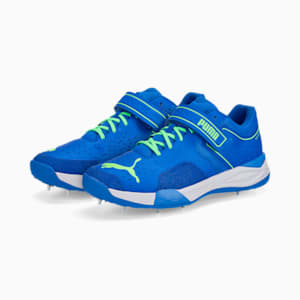 PUMA Bowling 22.1 Unisex Cricket Shoes, Bluemazing-Elektro Green-Puma White, extralarge-IND