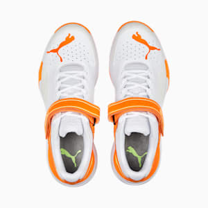 PUMA Bowling 22.1 Unisex Cricket Shoes, PUMA White-Ultra Orange-Fast Yellow