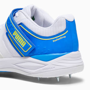 PUMA Bowling 22.1 Unisex Cricket Shoes, PUMA White-Ultra Blue-Yellow Blaze, extralarge-IND