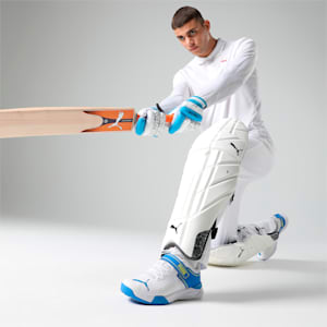 PUMA Bowling 22.1 Unisex Cricket Shoes, PUMA White-Ultra Blue-Yellow Blaze, extralarge-IND
