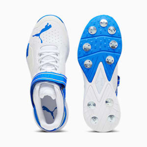 PUMA Bowling 22.1 Unisex Cricket Shoes, PUMA White-Ultra Blue-Yellow Blaze, extralarge-IND