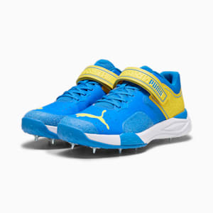 PUMA Bowling 22.1 Unisex Cricket Shoes, Ultra Blue-Yellow Blaze-PUMA White, extralarge-IND