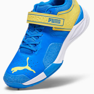 PUMA Bowling 22.1 Unisex Cricket Shoes, Ultra Blue-Yellow Blaze-PUMA White, extralarge-IND