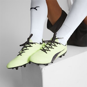 King Platinum 21 VGN FG/AG Men's Football Boots, Fizzy Light-Asphalt-PUMA Black